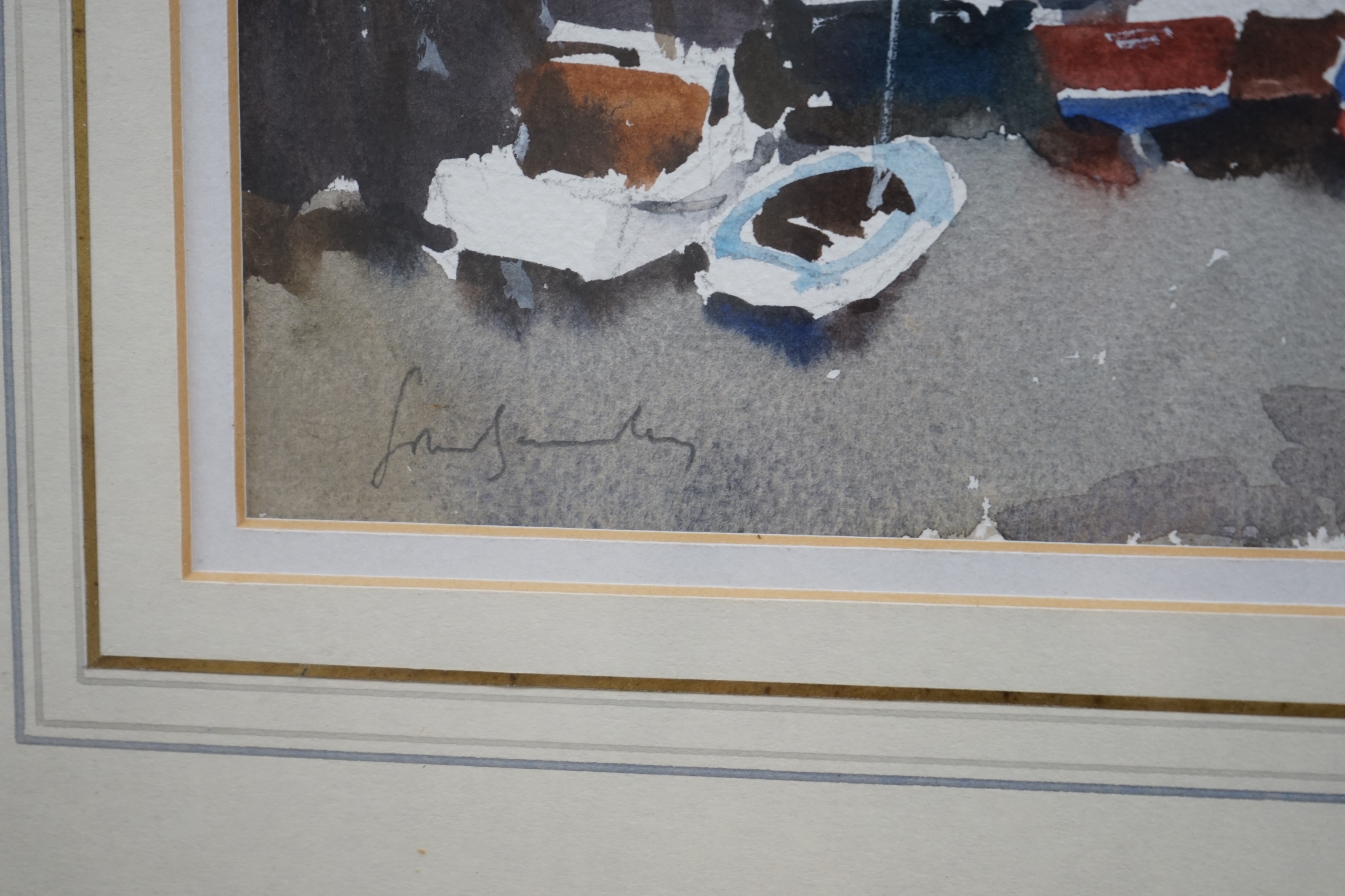 John Yardley RI (1933-1996), watercolour, 'Padstow Mud', signed, 14 x 24cm. Condition - good